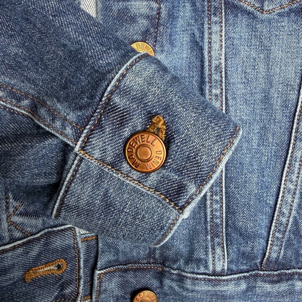 Madewell Shrunken Stretch Denim Jacket Women's Small Blue Jean Trucker Coat - Picture 6 of 10